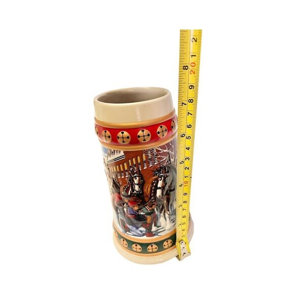 Vintage 1993 Anheuser Busch Budweiser Holiday Beer Stein Mug Cup Clydesdales - Picture 3 of 6